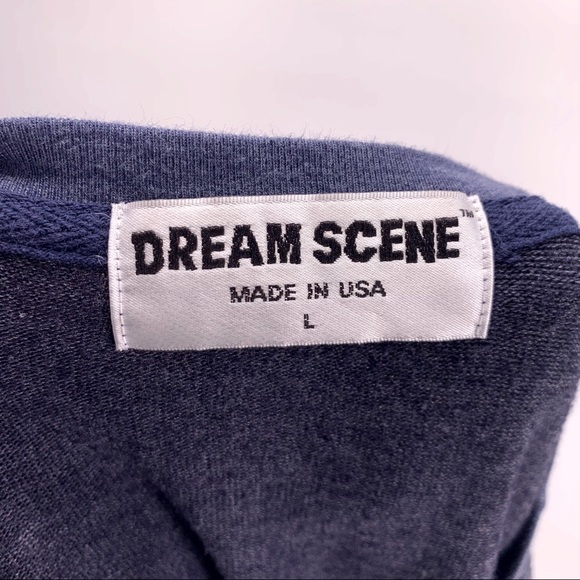 Dream Scene Less Work Graphic Raglan Sweatshirt Size Large - Picture 6 of 7